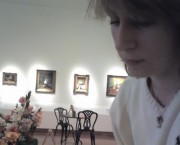 Beckie at an art gallery flower