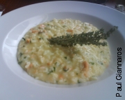 Smoked salmon and parsley risotto