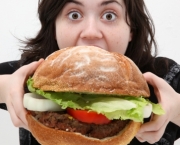 Girl with hamburger
