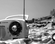 radio on beach